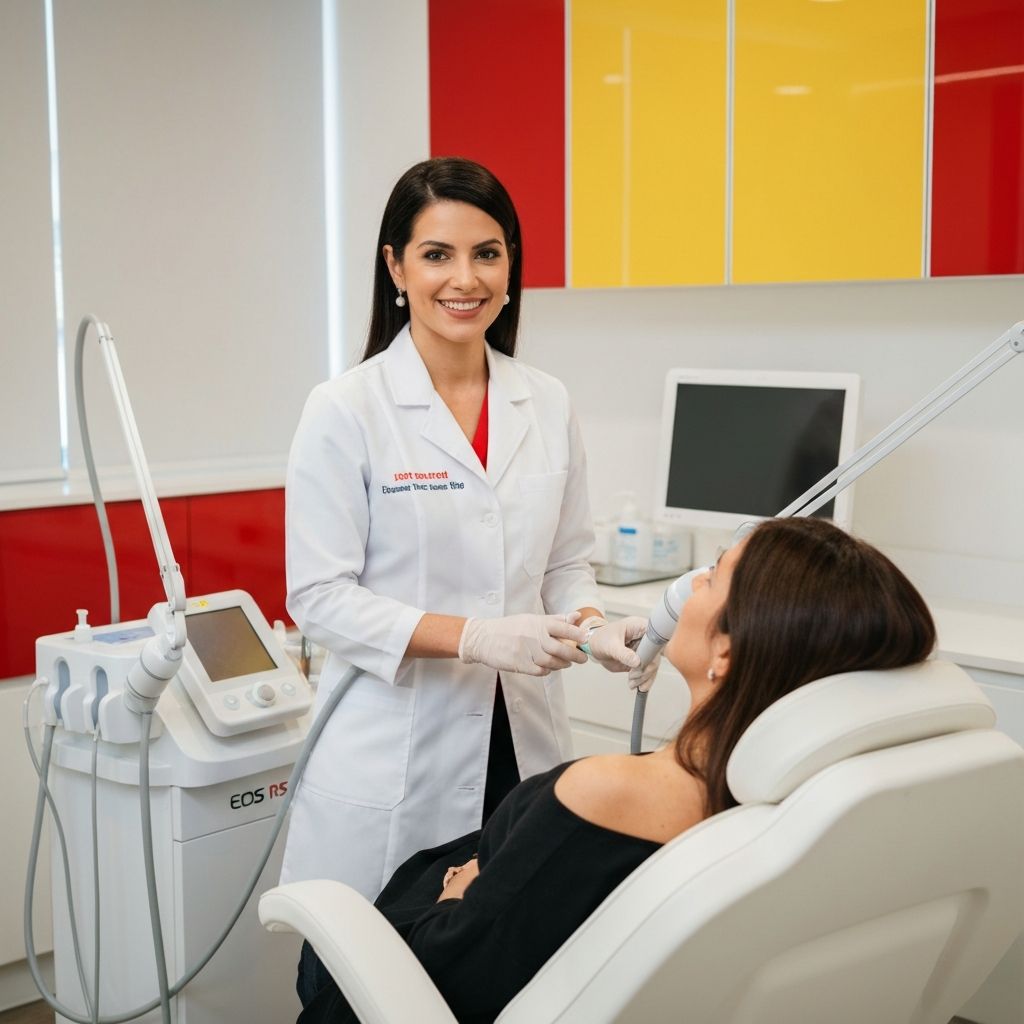 Dermatologist with patient